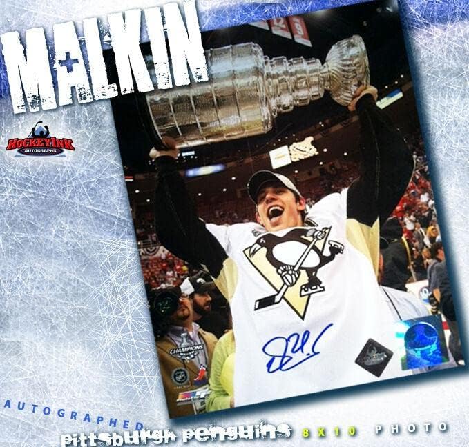 Evgeni Malkin potpisao Pittsburgh Penguins 8 x 10-2010 Stanley Cup - 70365 - Autografirane NHL fotografije