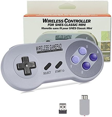 2,4GHz bežični kontroler za SNES Classic Edition, Perfectmall punjivi USB GamePad džojstik s retro za PC. Dvostruki bežični adapter