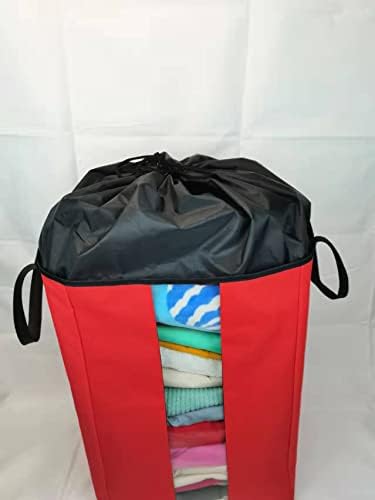 ; Vidljiva torba za organiziranje odjeće velikog kapaciteta s ručkom od teške tkanine, sklopivim zatvaračem na vezicu, vodootpornom