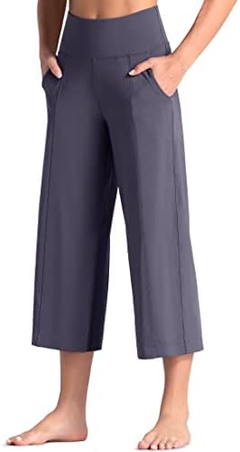 Wjustforu ženske široke noge Palazzo Lounge hlače joga capris culottes s džepovima kontrola trbuha za labave hlače za vježbanje