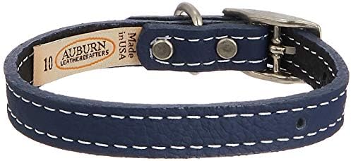 Auburn LeatherCrafters Dog ovvratnik, kožna boja, Toskana, plava, međunarodna izravna dužina uvoza: cca. 9,8 inča
