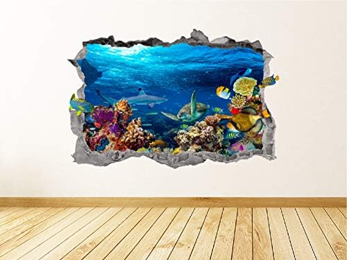 Umjetnost naljepnice morskog života razbijena 3D grafiku ispod morskog zida naljepnica mural plakat dječji dekor dekor poklon up376
