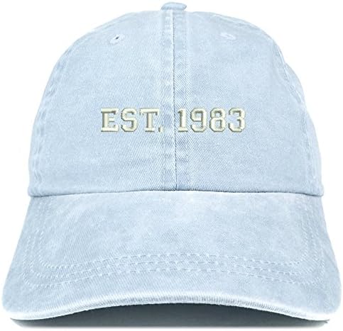 Trgovačka odjeće EST EST 1983 vezena - 40. rođendanski poklon pigment obojena oprana kapica
