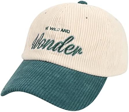 Ženski kamionski šešir plaža klasična Corduroy bejzbolska kapica Vintage Hat Casual Prep Golf Crni šešir ženska bejzbolska kapica