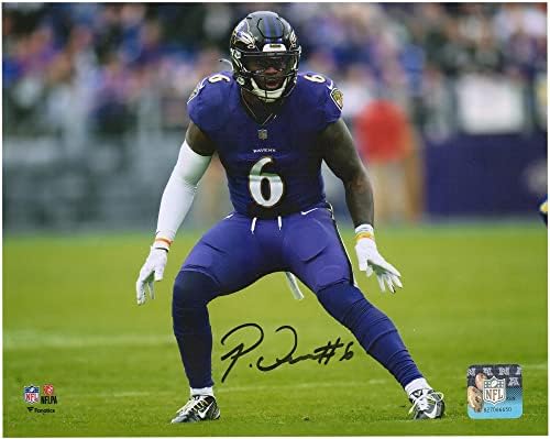 Patrick Queen Baltimore Ravens Autographed 8 x 10 PURPLE FOTOGRAFIJE PEPAL - AUTOGRAFIRANE NFL fotografije