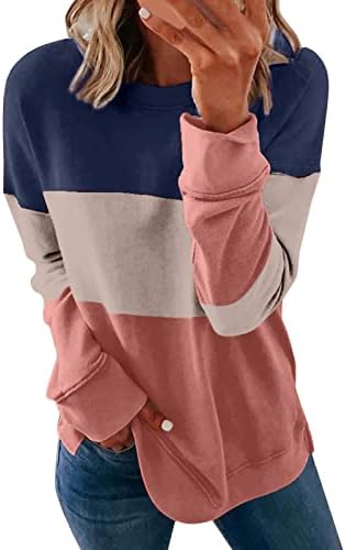 Žene casual dugih rukava na pola zip dukserice otisak labave pulover košulje gornje bluze tunike