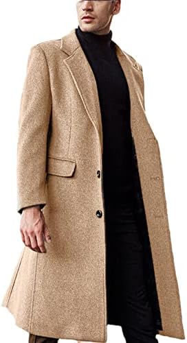 Hsqibaoer jesenski i zimska britanska dugačka kruta boja labavi ležerni muški vuneni trend kaputa