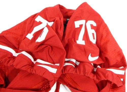 . San Francisco 49ers Anthony Davis 76 Igra izdana Red Jersey 48 DP30297 - Nepotpisana NFL igra korištena dresova