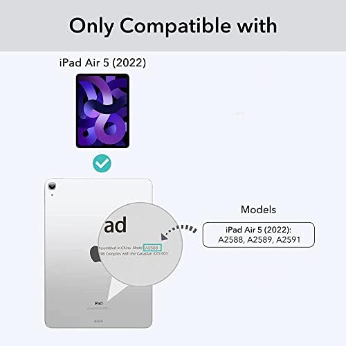 Slučaj kompatibilan s iPad Air 4th Generation Slučaj 2021, odvojivi magnetski poklopac, olovka za podršku 2 punjenje, za iPad Air 4