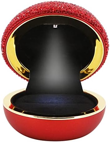 Naimo Rhinestone zaručnički prsten kutija Velvet držač naušnica kovanica kutija za nakit s led osvijetljenim za prijedlog za vjenčani