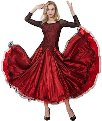 Modlatbal ženska balska standardna haljina Moderna valcer flamenko elegantne haljine dugih rukava natjecateljski plesni suknje suknje