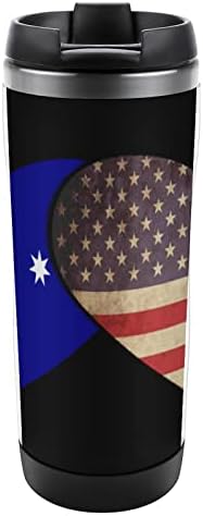 Australske i američke zastave Putničke kave šalice s poklopcem izolirane šalice od nehrđajućeg čelika dvostruka zidna boca