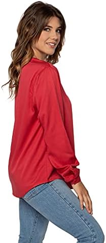 ChicKa-d ženska standardna tunika s podijeljenim vratom, kardinal, mala
