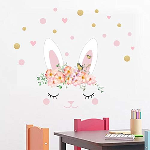 PRETYZOOM 38x44 cm Uskršnji zec naljepnica crtani desktop Naljepnica na zidu Dekorativna naljepnica za dječje sobe, Dnevnog boravka,