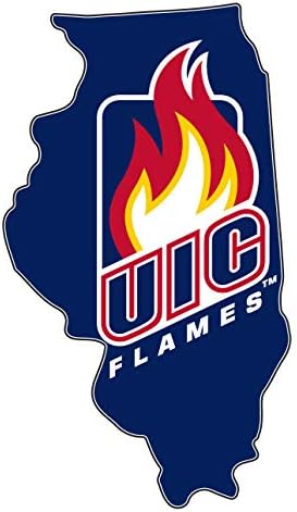 R i R uvoz University of Illinois, Chicago vinil dekal-NCAA UIC Flames State u obliku naljepnice