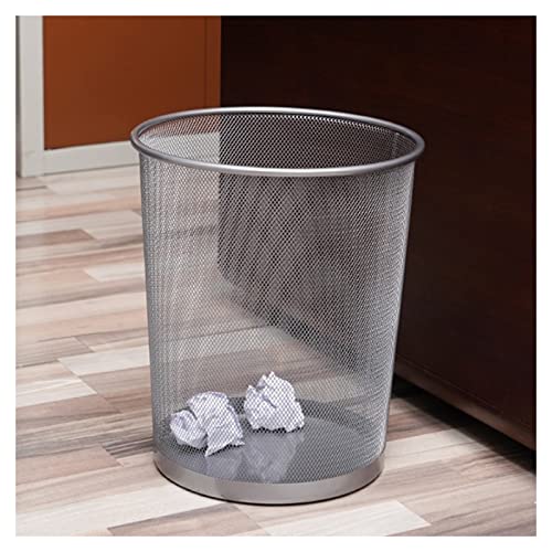 Kante za smeće bucket bucket bucket, okrugla kanta za smeće od metalne mreže bez poklopca od kovanog željeza koš za smeće za kućni