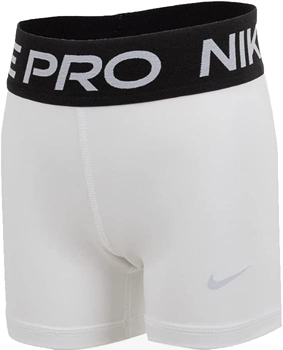 Nike Kids Girl's Pro Boyshorts - Srednja, bijela/crna/čista platina