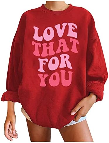 Jjhaevdy žene vole srčanu duksericu grafički puloveri ljubavi srce pismo tiskanje dukserice casual vrhovi pulover