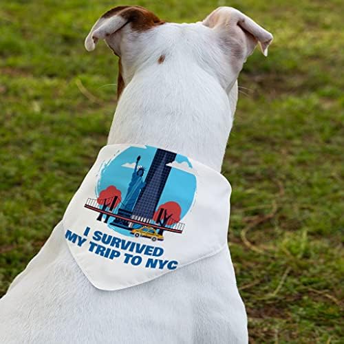 Preživjela sam putovanje u njujorški pet bandana ovratnik - smiješni šal ovratnik - dizajn teksta psa bandana - s