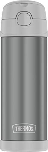 Thermos Funtainer 16 unce vakuum od nehrđajućeg čelika, izolirana boca s širokim poklopcem, hladno siva