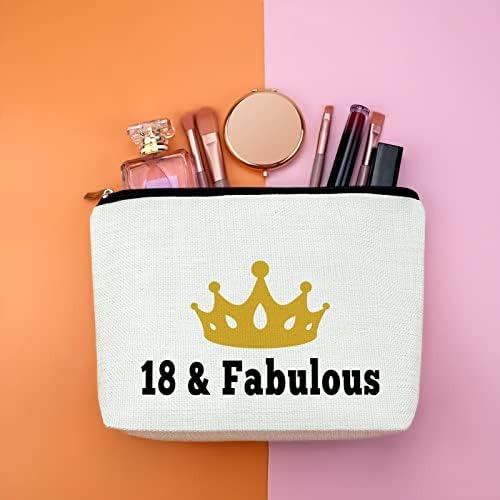 GFHZDMF Okretanje 18 poklona za djevojčice 18 godina darovi 18 Slatka torba za šminkanje sretni 18. rođendanski poklon za kćer 18 bday