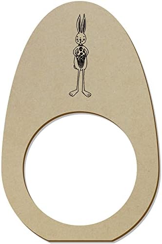 Azeeda 5 x 'visoki uskrsni zeko' drveni prstenovi/držači