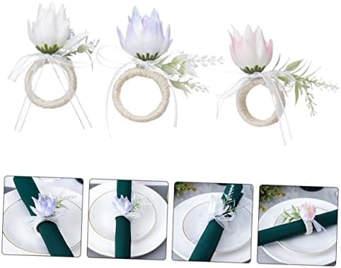 Abaodam 6 pcs tulip salveti prstenovi antikni salveti prstenovi držači salveti za zabave za zabave ubrus prsten dekor para mesa de