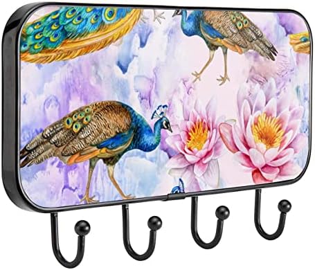 Guerotkr kuke za viseće, ljepljive kuke, zidne kuke za viseće, ružičasti cvjetni paunski uzorak ptičje ptice