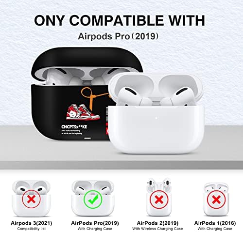 AirPods Pro Case, Posebno dizajniran vrući Sport Patten AirPods Pro COP COPUTIBLE AIRPODS PRO 2019 za muškarce žene, crne crvene cipele