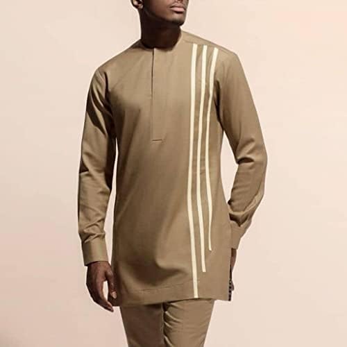 Afrička etnička odjeća Dashiki Outfit Solid Color Stripe Tradicionalna muška muška košulja i hlače tracksuit