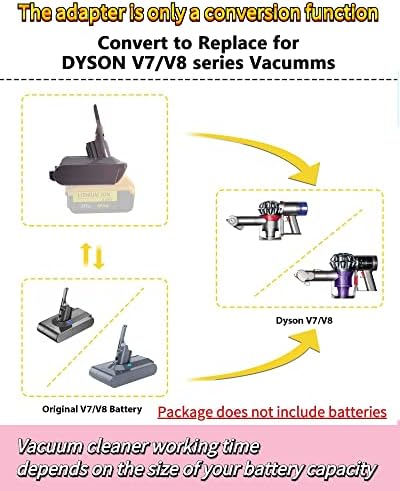MAKBOS za zamjenu baterije Dyson V7V8, adapter za bateriju V7V8 za DeWalt 20V 60V baterija pretvorena za Dyson V7V8 bateriju, za Dyson