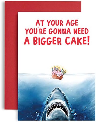 Trebat će vam veća kolača - Funny Shark Jaws četkica - Smiješna rođendanska čestitka - Smiješne rođendanske čestitke za muškarce -