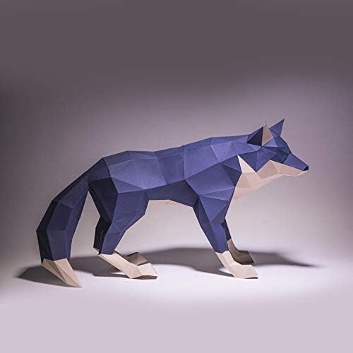 3D DIY ručno rađeni papir Skulptura Model papira za životinje Uza izrezani papir Wolf izgled papira igračka origami zagonetka ukras