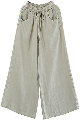 donje rublje joga hlače za Žene, Ležerne ljetne hlače širokih nogavica, široke hlače za plažu s vezicama u struku i džepovima