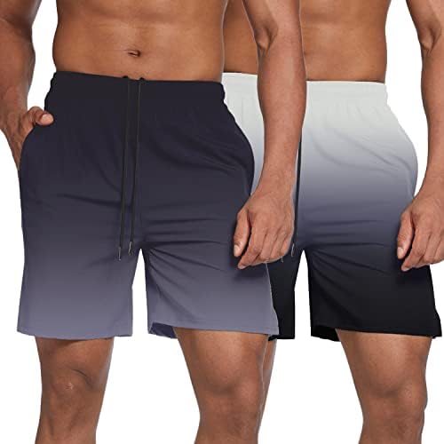 Coofandy muški 2 paket teretane kratke hlače brze suhe hlače za trčanje atletske aktivne kratke hlače s džepom