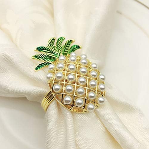 ValIclud 4PCS Ananas legura ubrusnih prstenova Modna kristalna salveta kopča za zabavu za salvet za salvet ručnik za ručnik Valentinovo