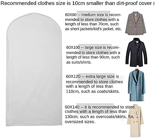 Prozirne torbe za odjeću, bočna torba s patentnim zatvaračem za spremanje odijela, kaputa, haljina, pokrivača za odjeću, set od 5