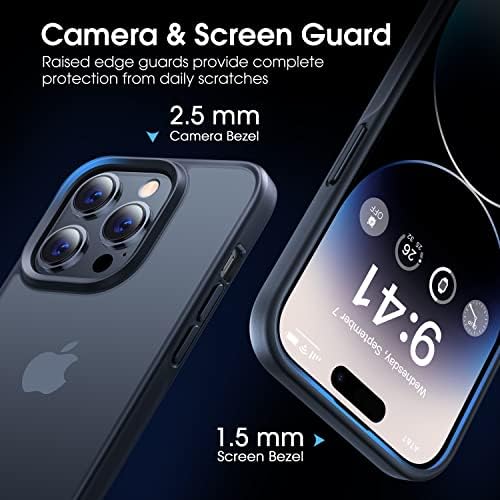 CASEKOO [verified by SGS] Novi mat otporna na udarce torbica za iPhone 14 Pro [Zaštita 10 metara] Zaštita od otisaka prstiju i ogrebotina
