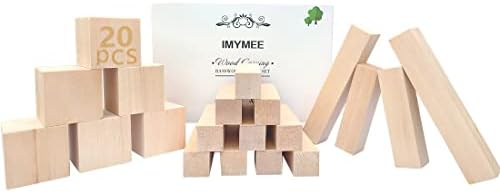 Blokovi rezbarenja iMymee Basswood-Prirodni blokovi za rezbarenje-drveni blokovi za zanate, DIY-Whitting Kit za početnike-komplet za