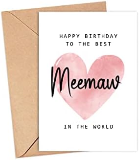 Sretan rođendan najboljoj meemaw na svjetskoj čestitki - Meemaw Birthday Card - Meemaw Card - Majčin dan poklon - sretan rođendan čestitka