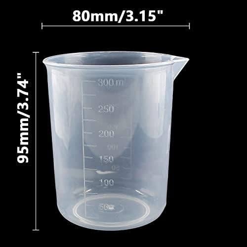 Plastična graduirana čaša od 250 ml-300 ml, prozirna PP mjerna čaša za miješanje za kuhinjski laboratorij