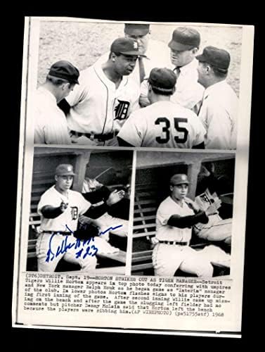 Willie Horton PSA DNA potpisana 8x10 originalni iz 1968. Wire Photographs Autogram - Autografirani MLB fotografije