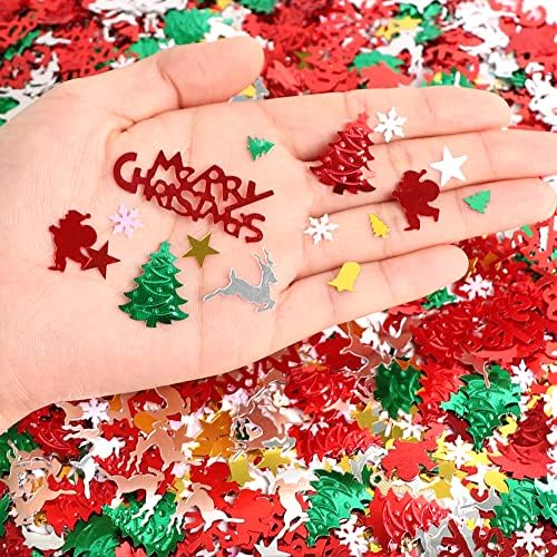 Graccee 2200pcs božićni konfeti blistavi xmas pentagram stablo oženi božićni mješoviti stol od folije konfete za božićnu zabavu ili