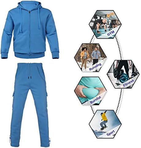Megub muška aktivna odjeća 2 komada postavljena puni zip up jogging odijela i zimski atletski setovi s kapuljačom za muškarce