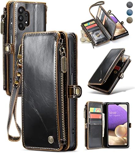 Torbica Defencase Galaxy A32 5G, torbica-novčanik Samsung Galaxy A32 5G za žene i muškarce, starinski remen za ručni zglob od umjetne