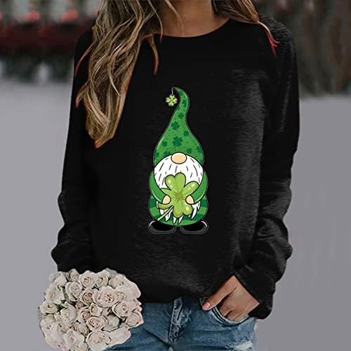 Yijiekai St Patricks Dan Majice ženske povremene kapuljače Dugi rukav pulover