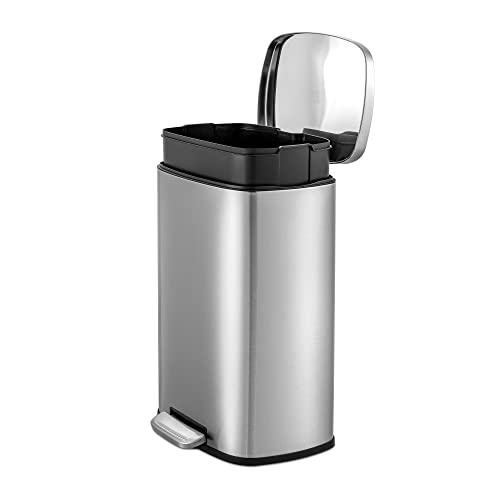 13.2 galon kuhinjska kanta za smeće od nehrđajućeg čelika, korak otporan na otisak prstiju na limenci za smeće, smeće za smeće za smeće