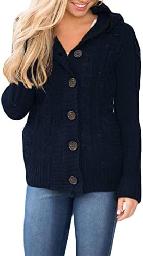 Ženski jesenski i zimski kardigan, Klnitted džemper zadebljao je topli kapusni kapuljača s dugim rukavima