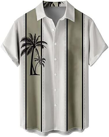 BMISEGM Ljetna košulja u teretani muškarci casual muški labavi rever print kratki rukavi manžetni gumb Port Style Big and Visoki muški