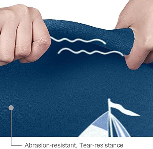Yoga Mat Nautical Boat Blue Eco Friendly Non Slip Fitness Exection Mat za pilates i vježbe pod